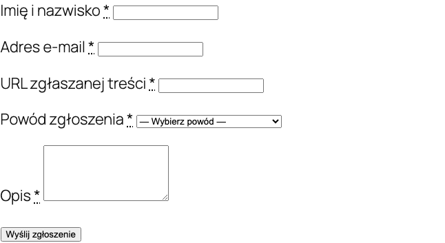 Formularz zgłoszeniowy DSA na stronie sklepu
