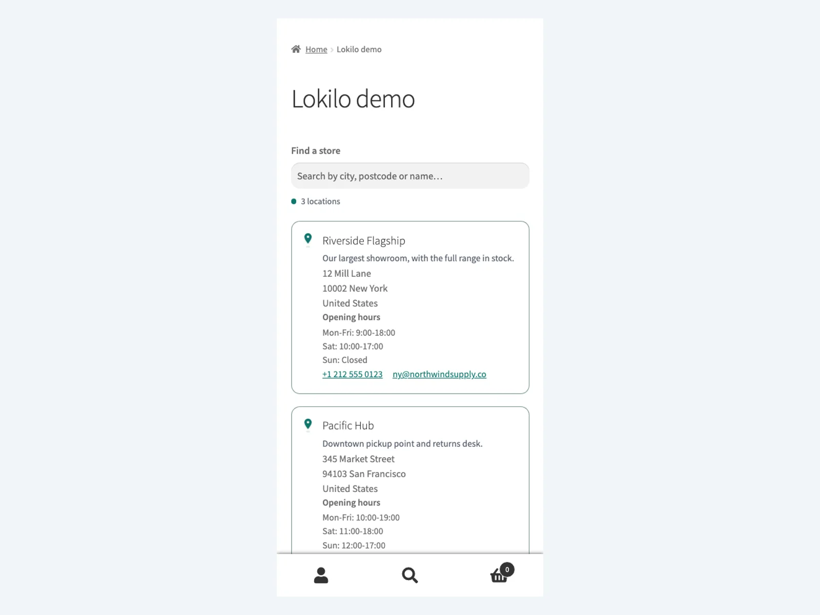 Store directory on mobile
