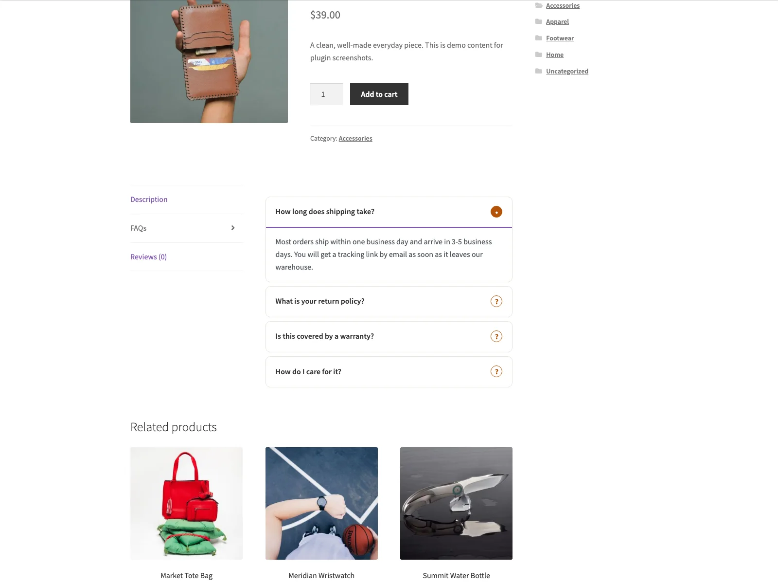 FAQ-Tab auf der Produktseite