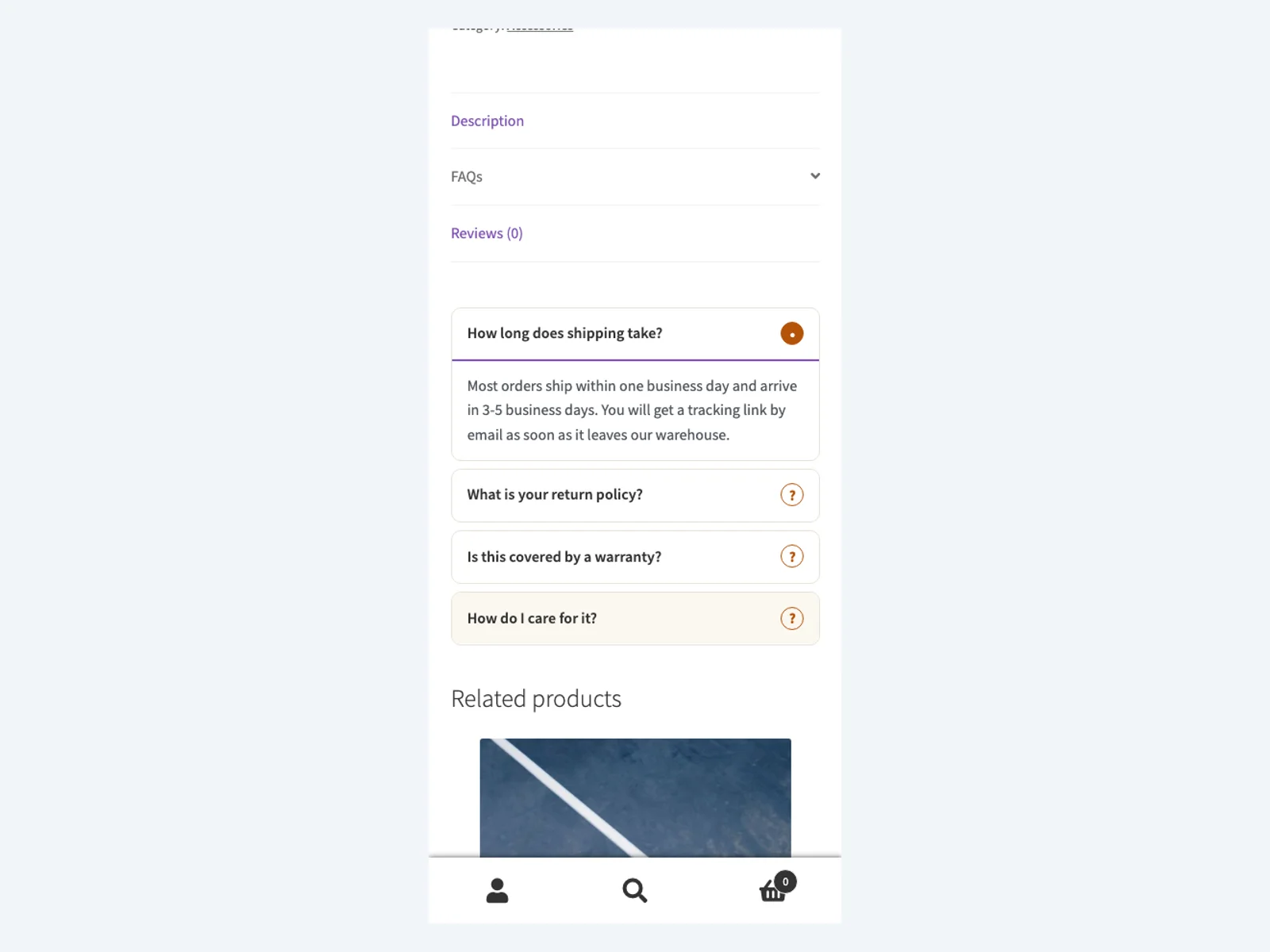 FAQ-Liste auf dem Smartphone