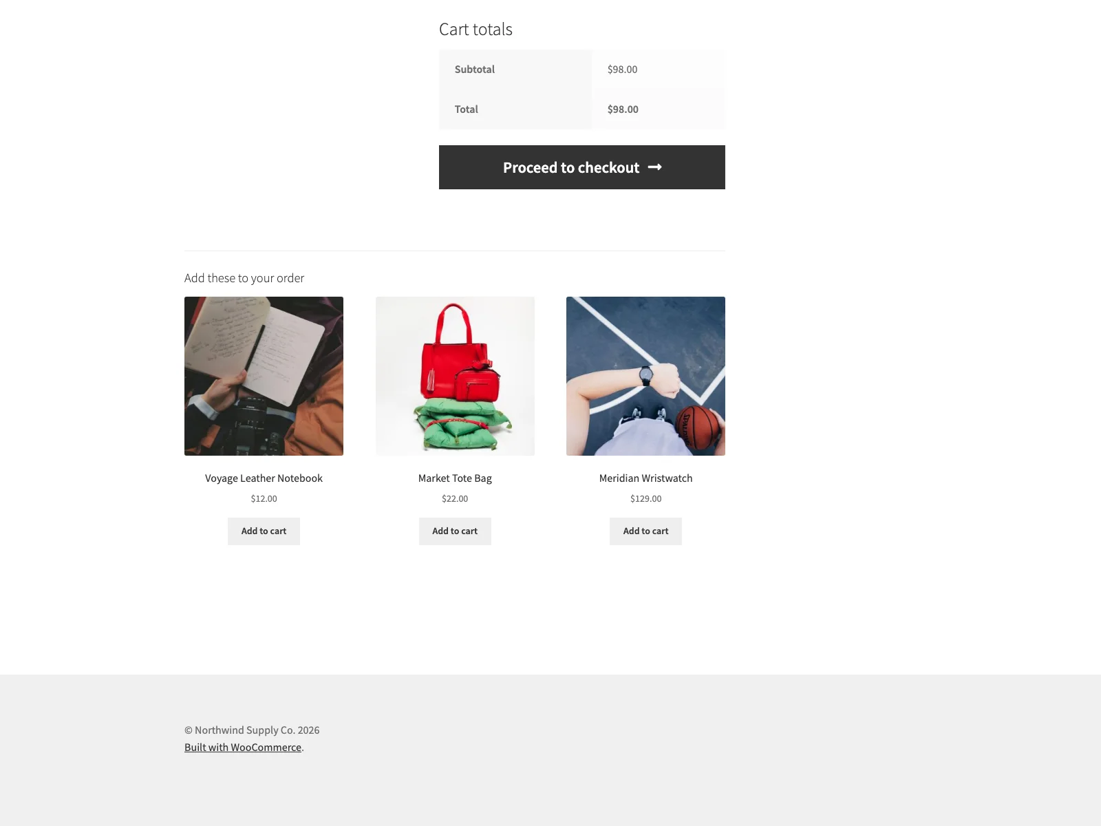 Produktempfehlungen unter dem WooCommerce Warenkorb
