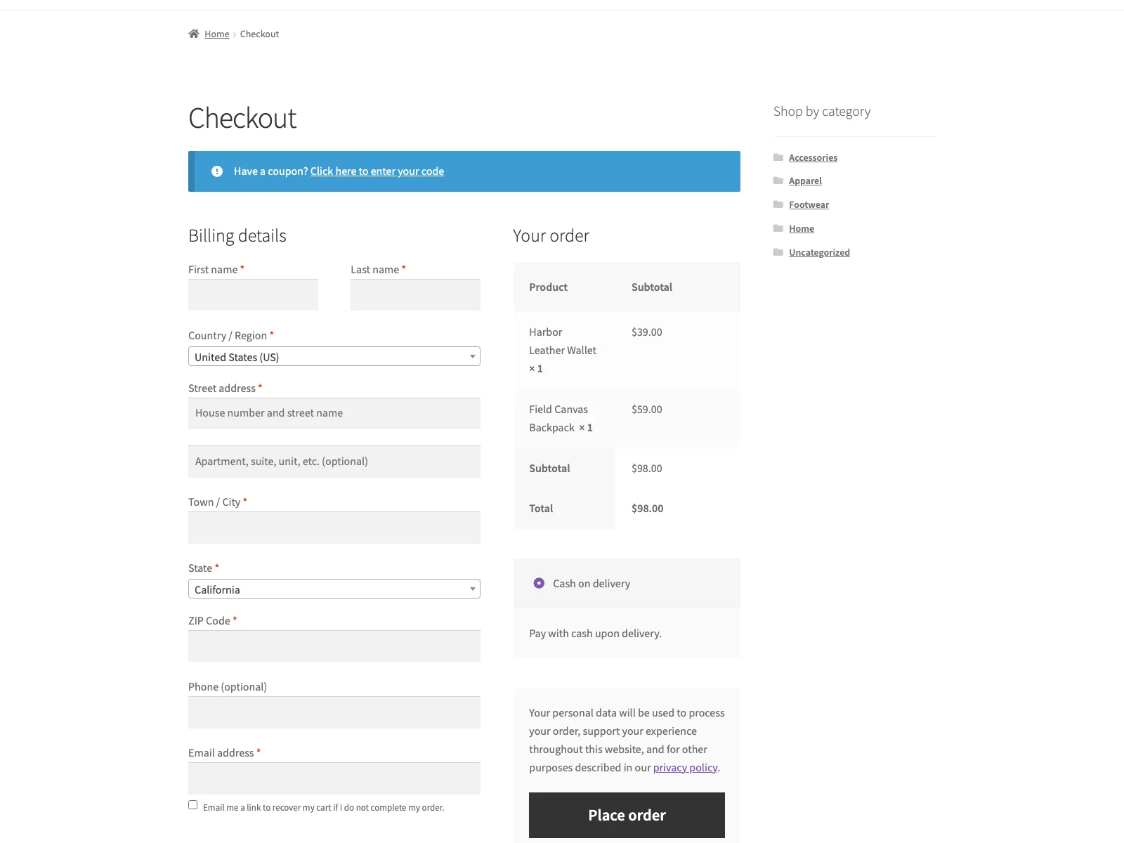 Einwilligung zur Warenkorb-Rückgewinnung beim WooCommerce-Bezahlvorgang