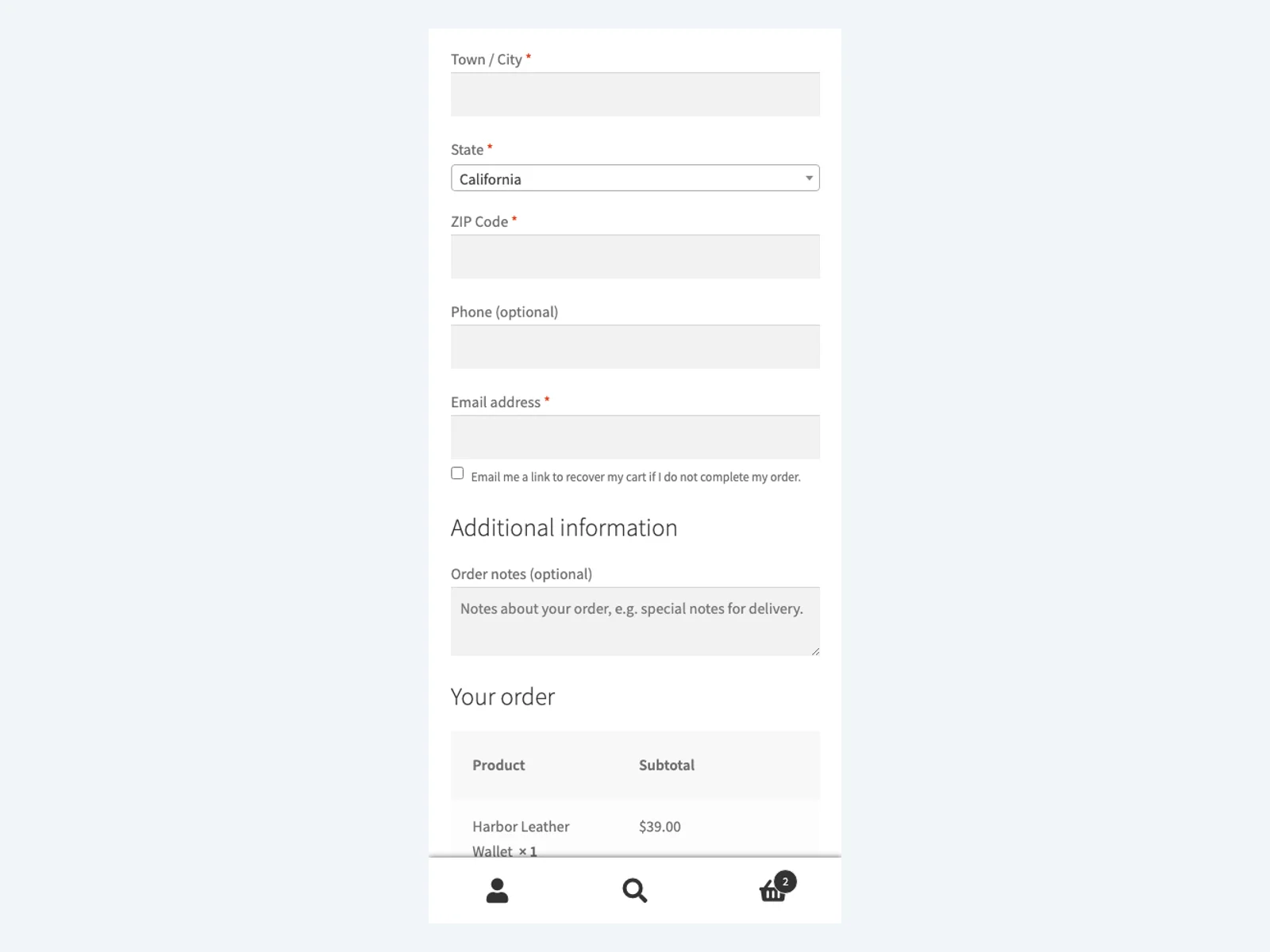 Einwilligung zur Warenkorb-Rückgewinnung beim Bezahlvorgang auf dem Smartphone