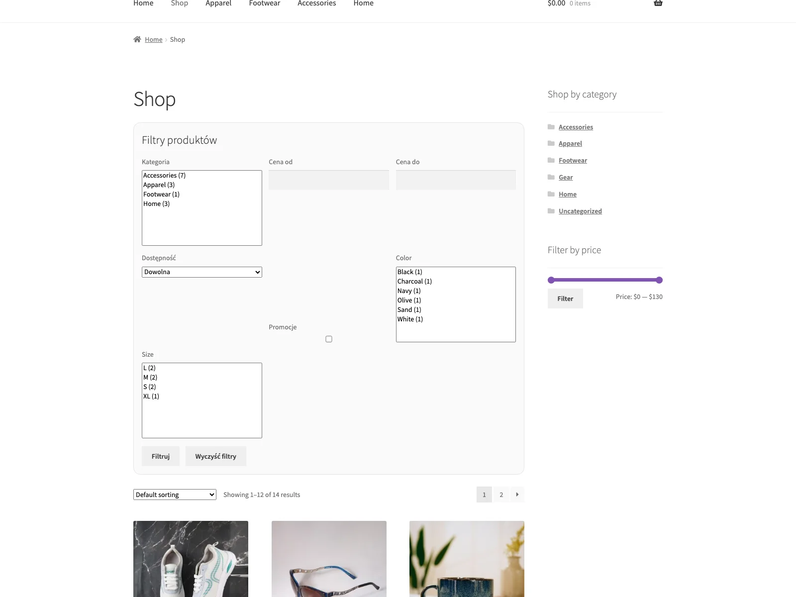 Filtros de producto AJAX en la página de la tienda