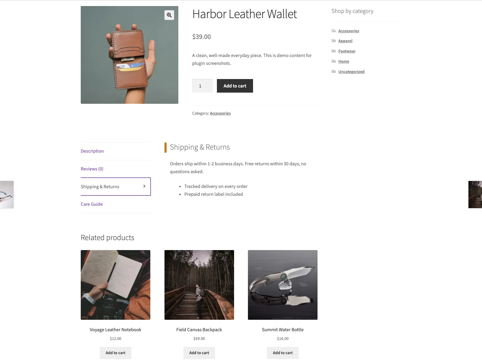 Custom tabs on the product page